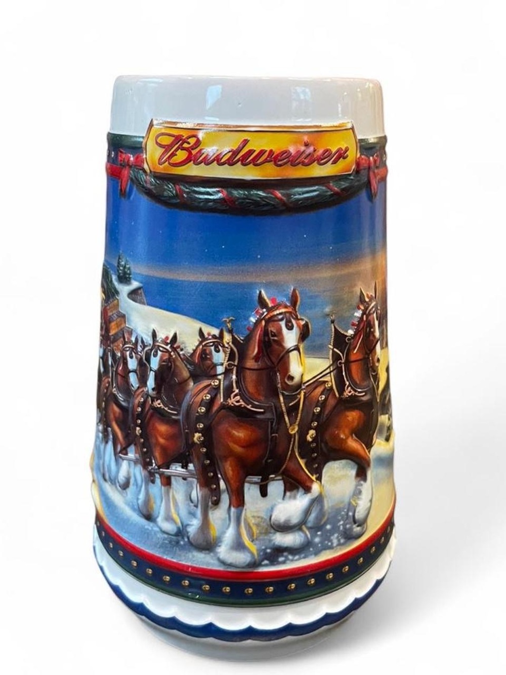 Budweiser 2002 Ceramic Holiday Lighthouse Stein “Guiding the Way Home”